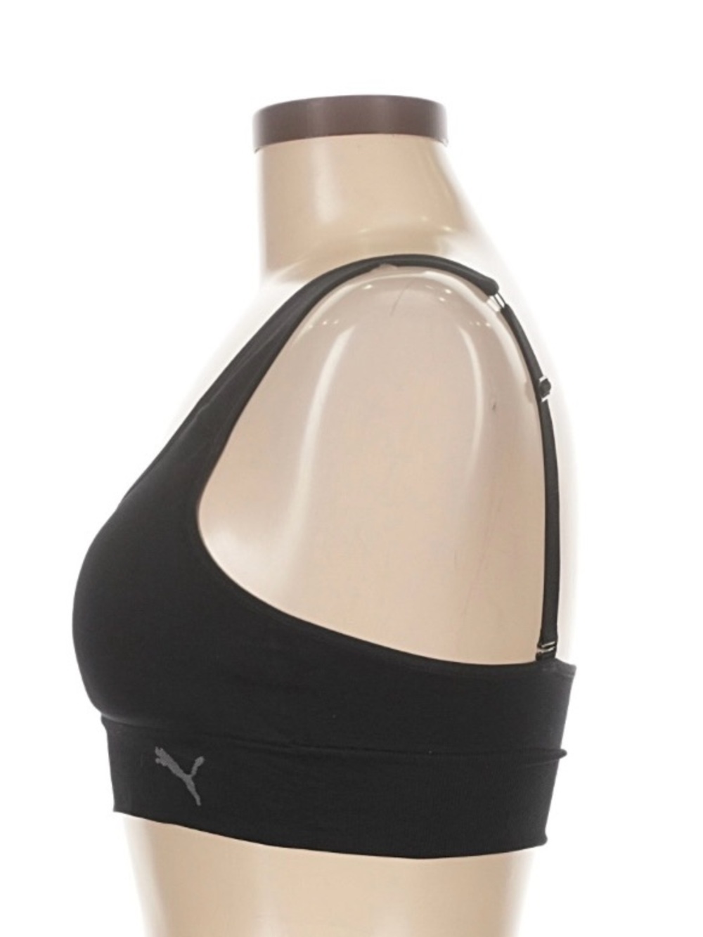 PUMA Performance Seamless Sports Bra Black Sports Bra Silver Logo, Women’s Sz S - Picture 5 of 9